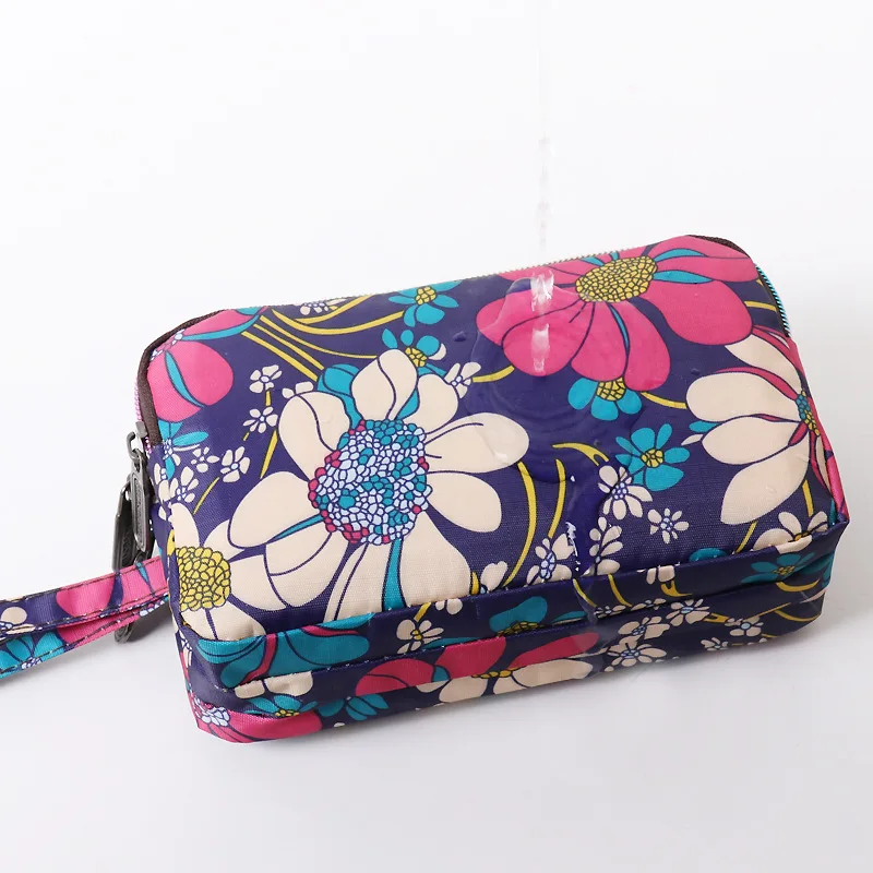 Nylon lightweight three-layer large long money package 6-inch mobile phone clutch, waterproof women's coin purse