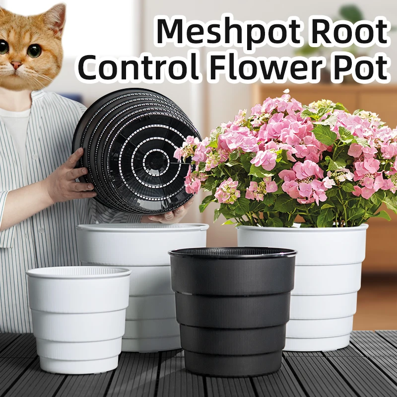 

Meshpot Plastic Flower Pot with air Hole Root Control Home Plants Pots in 14cm 17cm 21cm 25cm 30cm