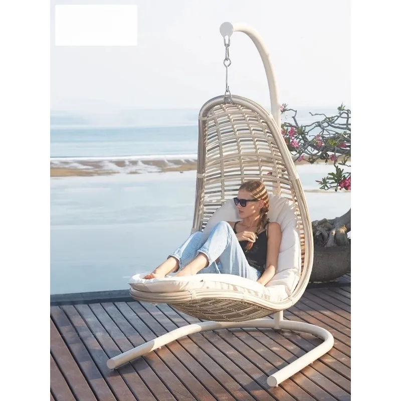 Outdoor hammock hammock rattan recliner swing Nordic home indoor rocking chair balcony lazy Internet celebrity girl bird's nest