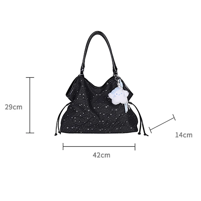 Y2k Fashion Letter Printing Pattern Shoulder Bag for Women 2026 Sweet Girls Vintage Casual Tote Bag Handbags Large Capacity Bag