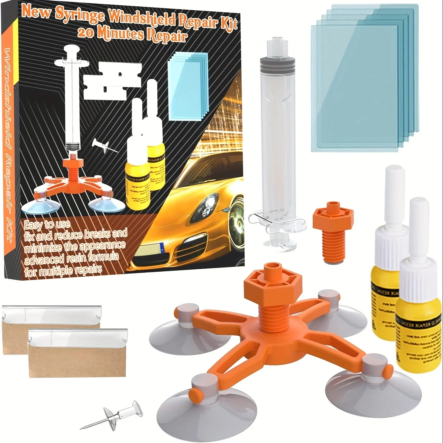 

ixing Chips and Cracks, Professional Grade Windscreen Resin Crack Filler, Easy-to-Use Windshield Repair System, Quick and Effect