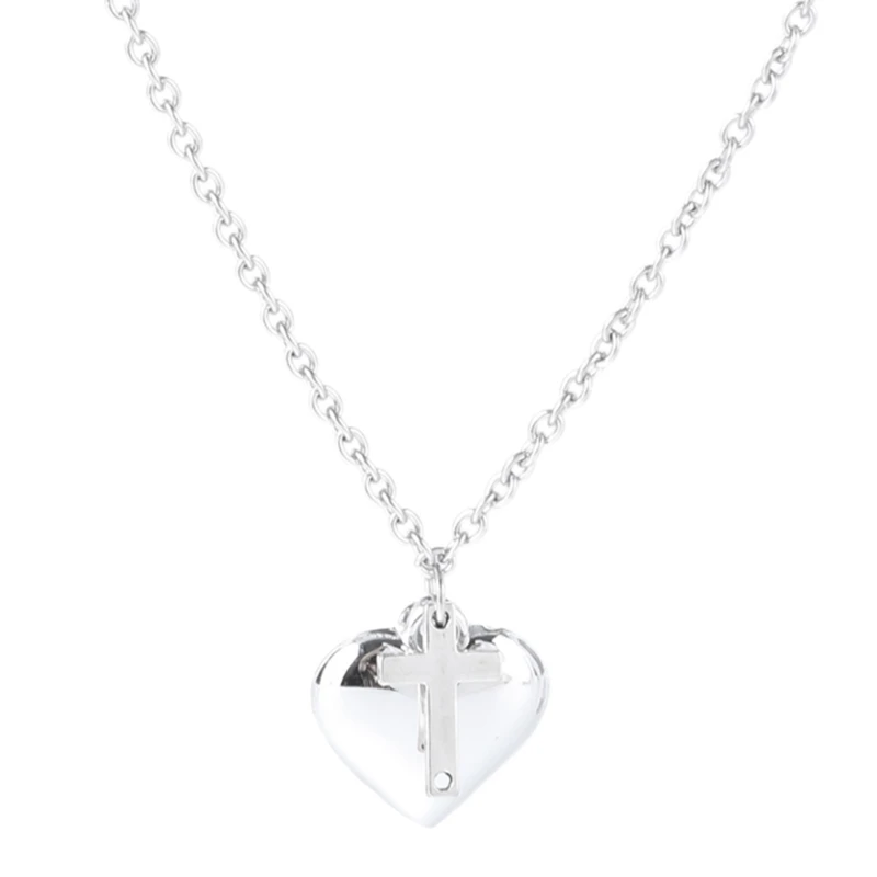 Stylish Love Heart Charm Necklace Jewelry Accessory Sturdy Alloy Pendant for Daily Wear and Special Occasions Adults