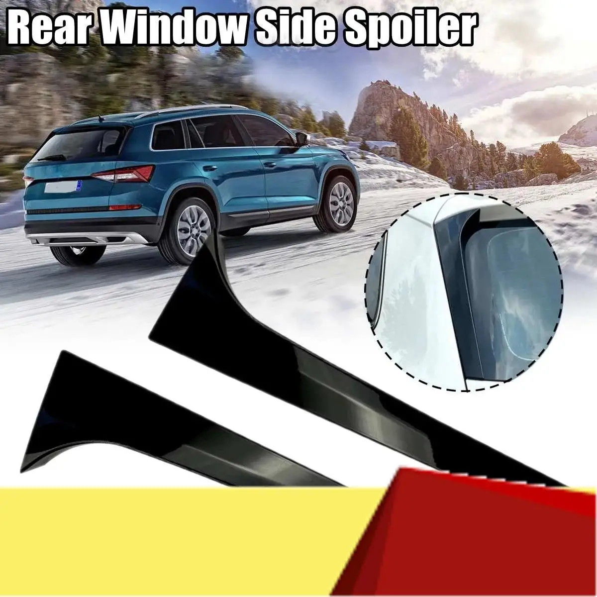 

Pair Vertical Rear Window Side Spoiler Canard Splitter For Skoda Kodiaq Glossy Black Retrofit-M53K
