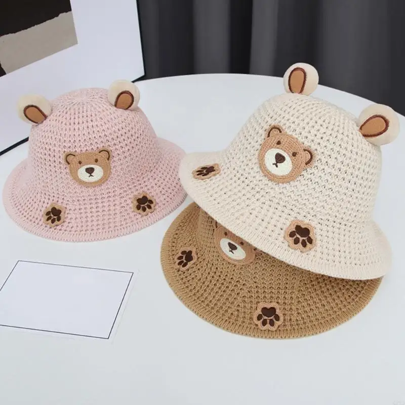 

Q22D Cartoon Baby Bucket Hat with Ears Baby Sun Cap Breathable Fisherman Hat