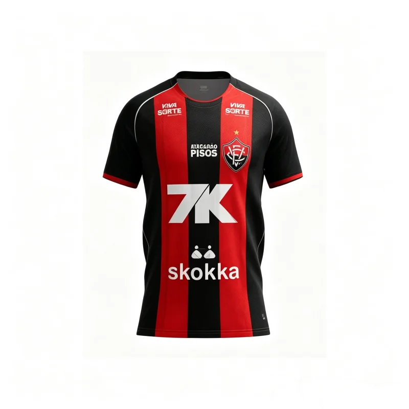 2026-27 Neues Vitória Fußballtrikot Sportlich Atmungsaktiv 3D-Gedruckt Schnelltrocknend Herren Damen T-Shirt Unisex Fangeschenk Familien- und Kinder-T-Shirts – Detail 5