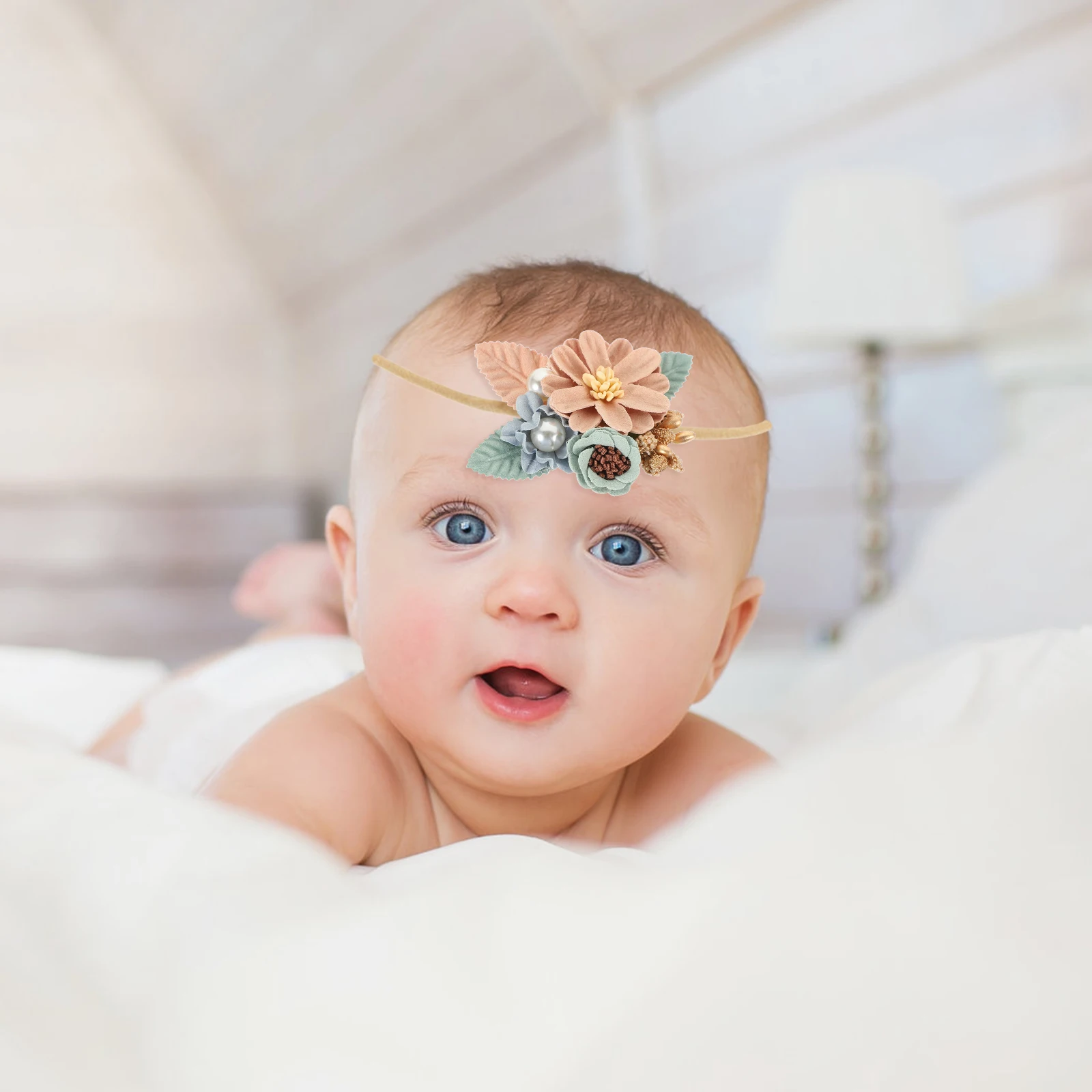 

Elegant Cloth Flower Headband For Baby Girls Newborn Toddler Birthday Christening Shower Photography Gift Comfortable Stretch