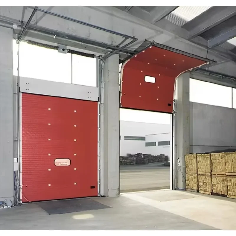 Industrial lifting door aluminum thickened flip panel garage door anti-theft with window