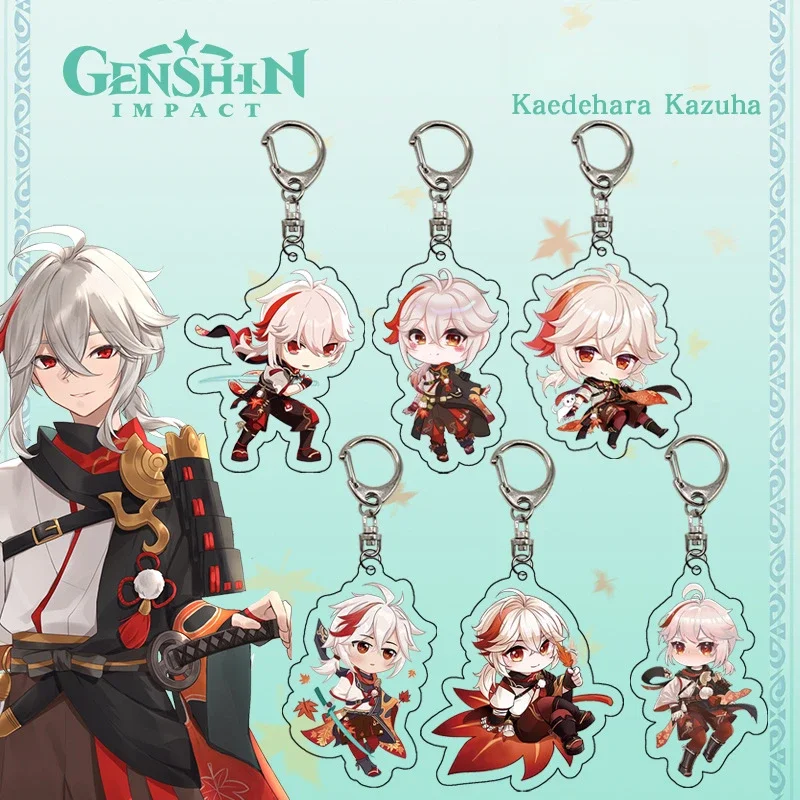 Genshin Impact Kaedehara Kazuha Keyholder Games Acrylic Keychain Backpack Pendant Around Kawaii Creative Comic Exhibition Gifts