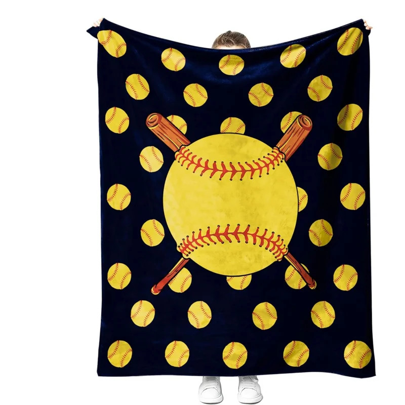 

Softball blanket gift for athletes sports enthusiasts throwing blanket sofa bed soft and lightweight throwing blanket