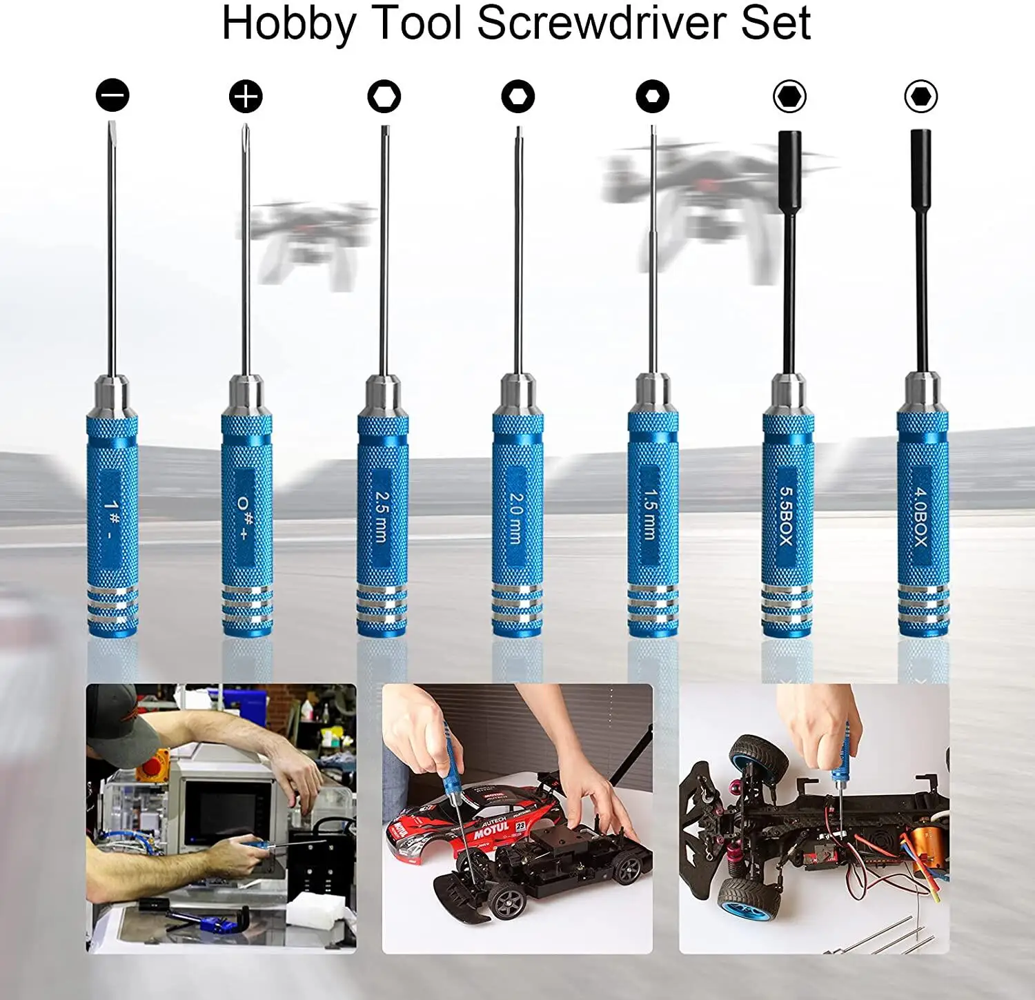 10PCS Hex Screwdriver Set Includes Pliers Scissors Storage Pouch Multifunctional Repair Tool Kit For RC Cars Boats Aircraft Mode