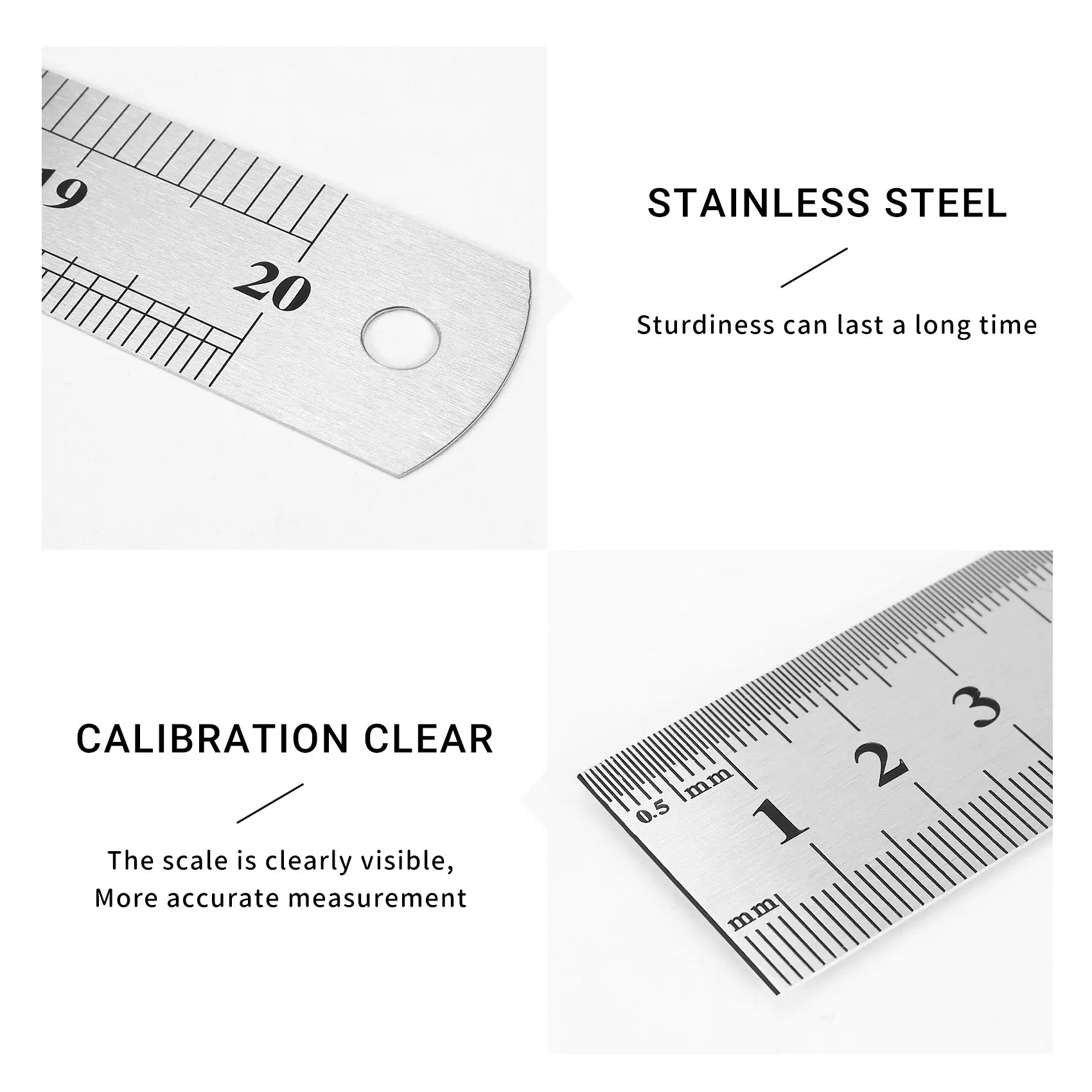 Groove Right Stainless Steel Metric Ruler 50 cm Stainless Metric Ruler