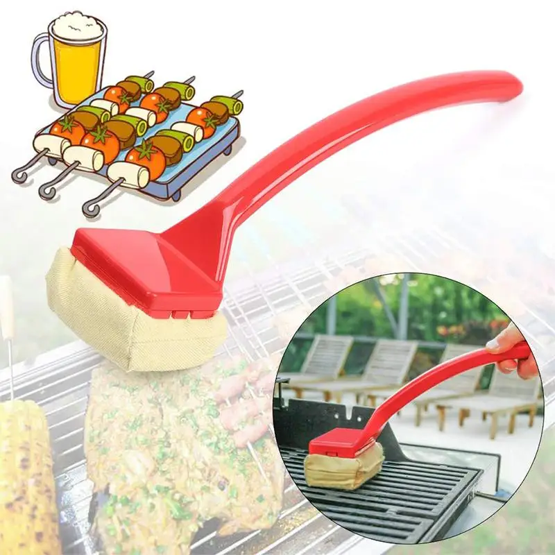 Barbecue Grill Cleaning Brush, Degreasing Flame Retardant Cloth, Outdoor Kit, Heat Resistant, Decontamination Tool