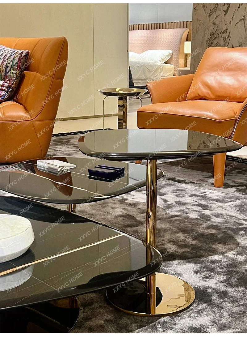 

HMJC Medieval Natural Luxury Stone Coffee Table Modern Simple Living Room Home High-end Special-shaped Tea Table