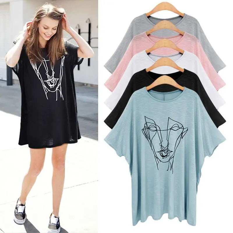 Plus Size 6XL 130KG Summer T Shirt Women Batwing Sleeve O Neck Pullovers  Tees Felmale Oversozed Tops