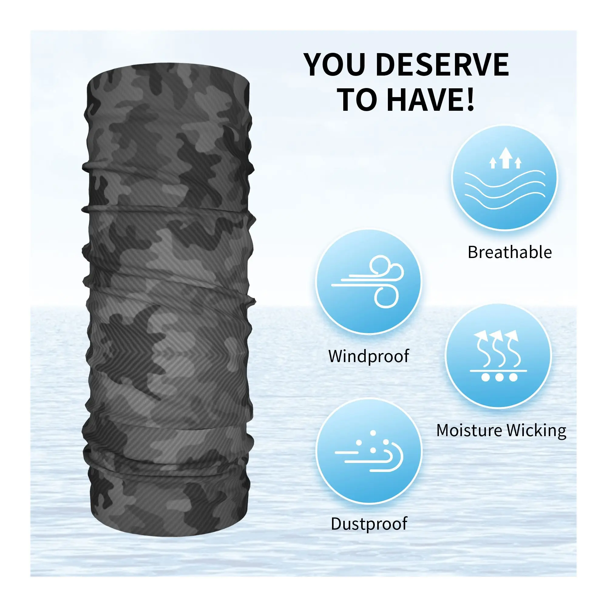 Bandana de camuflaje de carbono personalizada, polaina para el cuello, protección UV, bufanda para la cara, cubierta para mujeres y hombres, gorros de camuflaje militar del ejército, pasamontañas de tubo