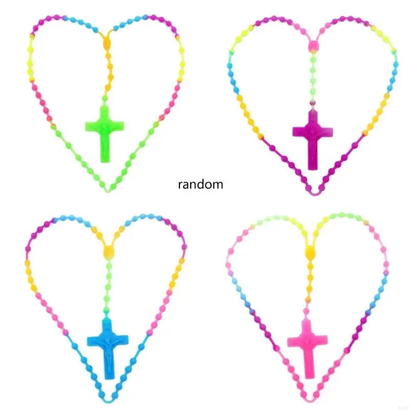 652F Rosary Beads Luminous Noctilucent Necklaces Glowing Rosary Necklaces Catholicism Religious Jewelry Party Gift for Prayer - Image 5
