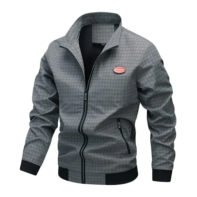 

Hip Hop Varsity Jacket Men Bomber Plaid Windbreaker Coats Women Spring Autumn Thin Fashion College Jackets Male Motorcycle 5XL