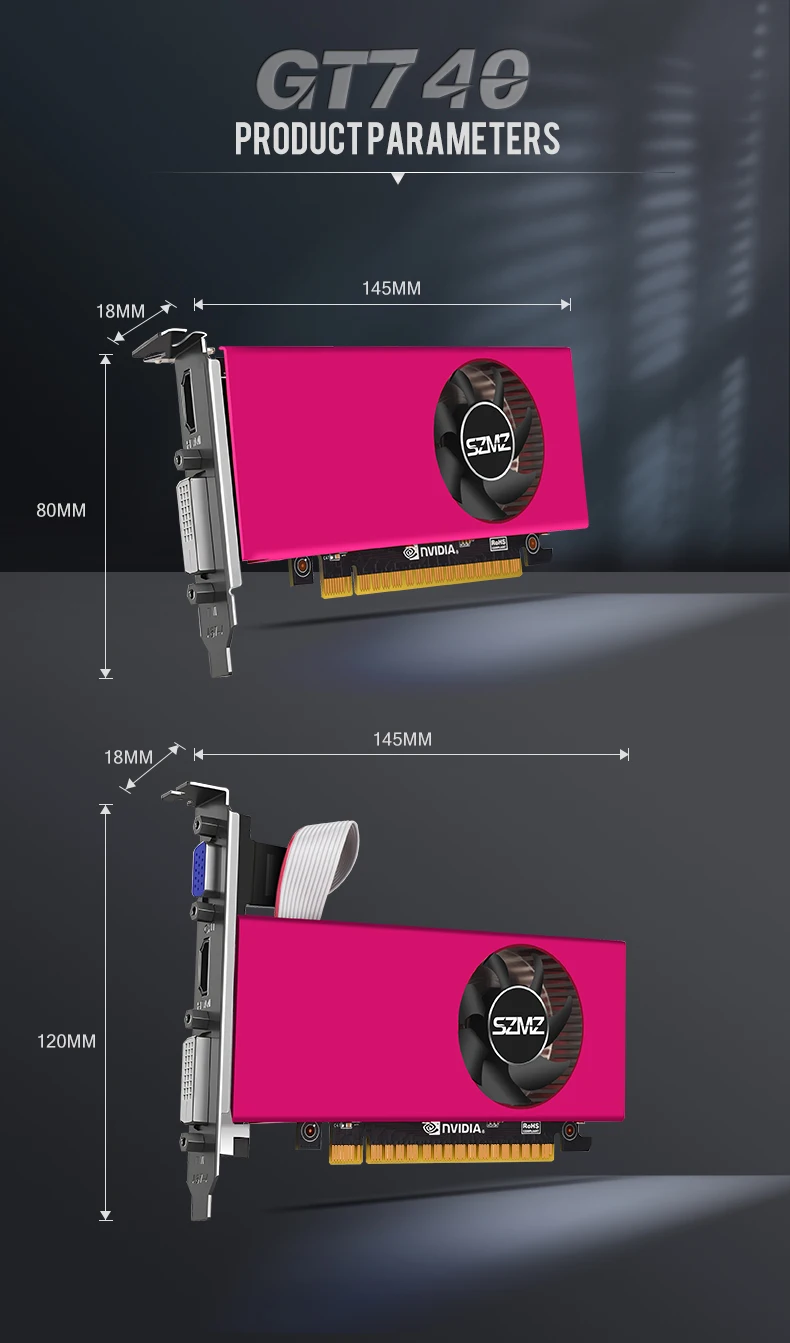 SZMZ-بطاقة فيديو لعلبة ITX Mini, GT740 730, 4GB DDR5, 128Bit بطاقة الرسومات, قوس منخفض الشخصي, التعدين #4