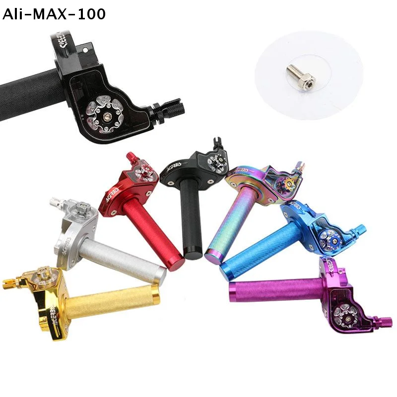 【Au】1Pcs Throttle Twist Grips Handlebars 22mm Universal Aluminum Accelerator For Motorcycle Moped Scooter Bike M10*1.5