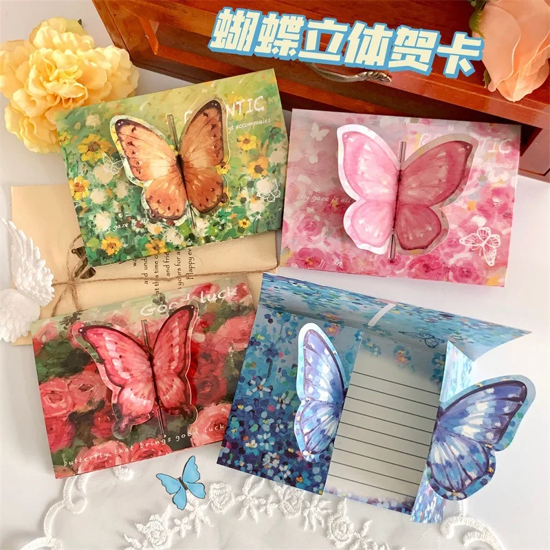 Custom.3d Foldable Blessing Card Pieces with Envelope Girlfriends Couple Three-Dimensional Greeting Card Ins Good