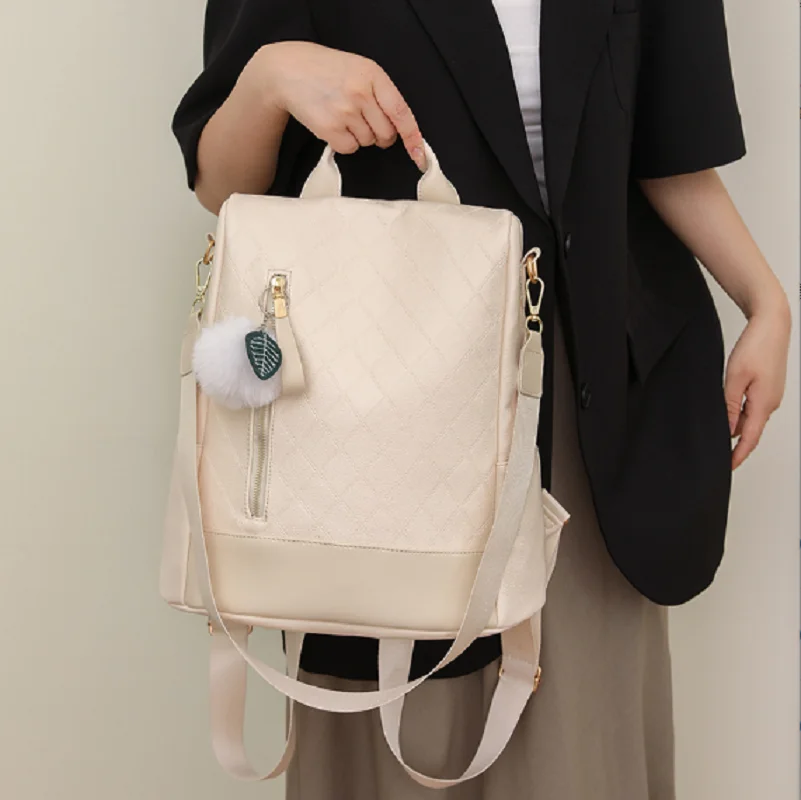 Korean New Anti-theft Women's Backpacks High Quality Leather Travel Backpack Ladies Large Capacity Shoulder Handbags School Bag