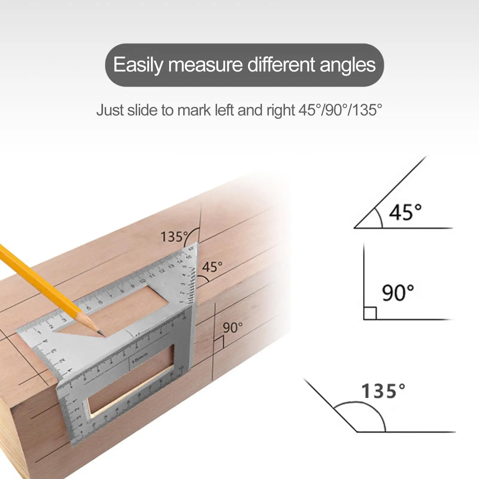 Saddle Layout Square ,Multifunctional Square 45/90/135 Degree  Angle Ruler for Industrial Carpenter