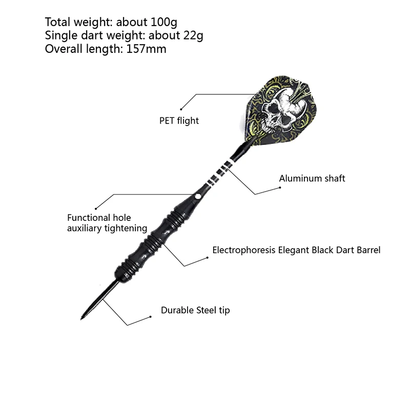 3pcs 22g darts indoor darts game plastic storage box Professional Steel Tip Darts With Aluminum Shaft