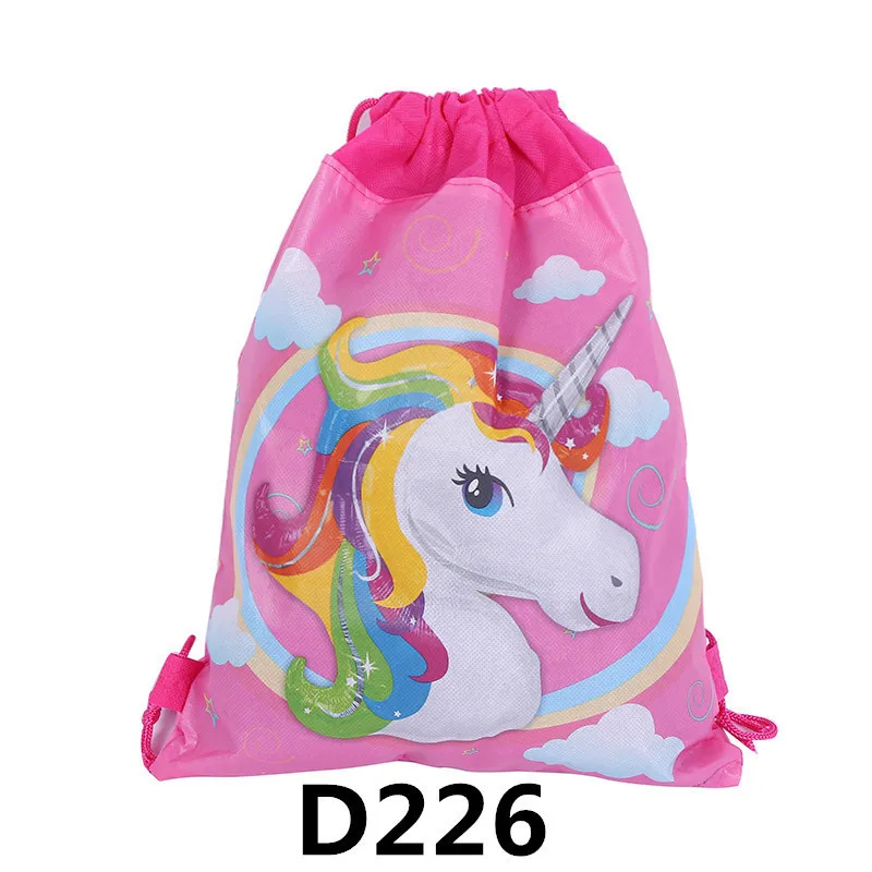 New Unicorn Unicorn Mini Cartoon Cute  Nonwoven Strap Pocket Drawstring Strap Pocket Storage Bag Backpack Birthday Gifts