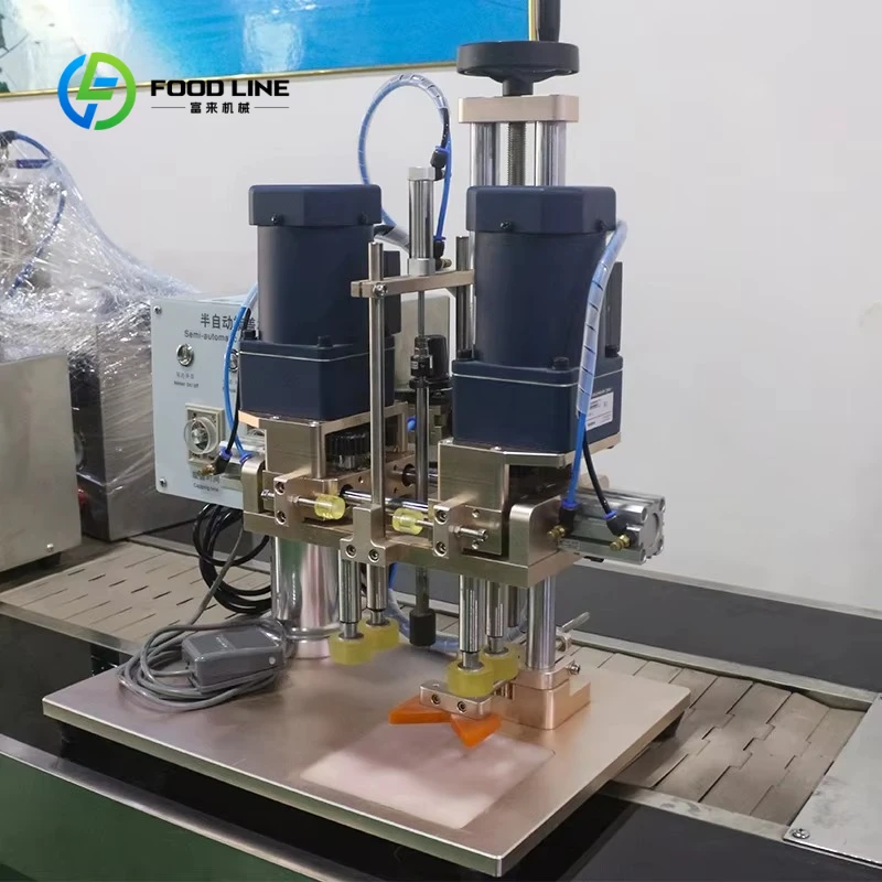 Semi‑Auto Screw Capping Machine Digital Control Double‑Motor Bottle Cap Tightening Machine for Cosmetic Detergent Beverage