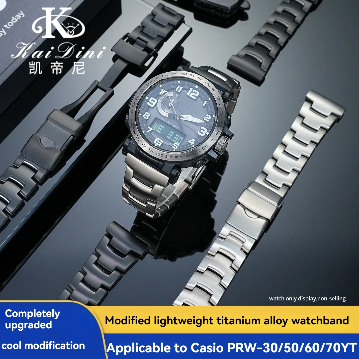 

Ремешок для часов из титанового сплава для Casio PROTREK 5480 PRW-70/50/30 5578 PRW-60YT/6900/3400, модифицированный титановый ремешок, легкий, 23 мм.