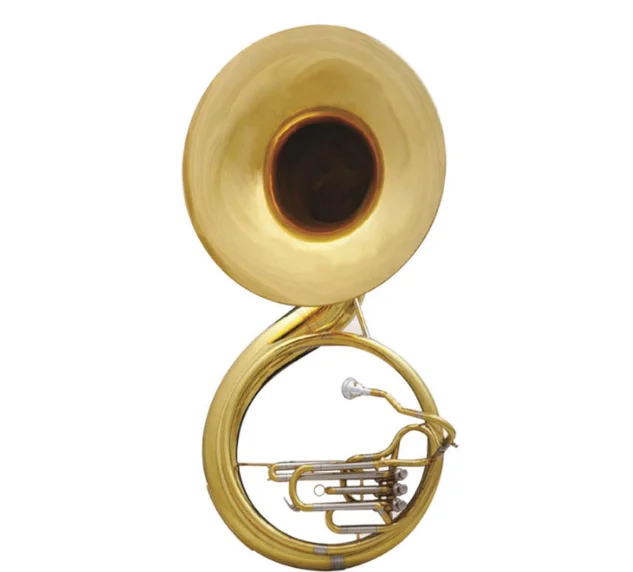 OEM Factory Professional  Bb Sousaphone  Wind Instrument Gold Lacquer / Silver Plated