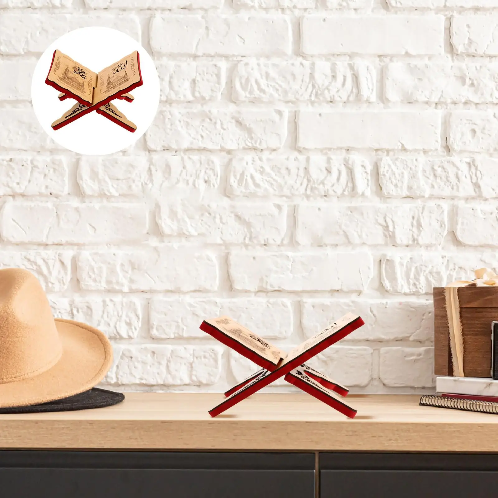 Rak Buku Dekoratif Alkitab Islam Rak Buku Rak Kantor Desktop Klasik Kayu