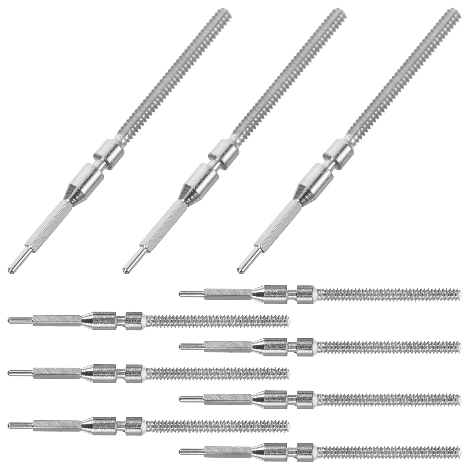 

10pcs Mechanical Movement Stems Steel Repair Tools Watchmaker Parts Replacement Universal Winding Stems Accessories Kit