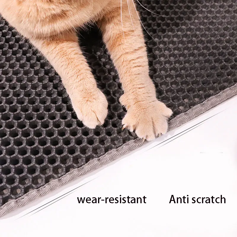 Estera de arena para gatos, estera de captura a prueba de orina impermeable de doble capa, fácil de limpiar, almohadilla antideslizante para