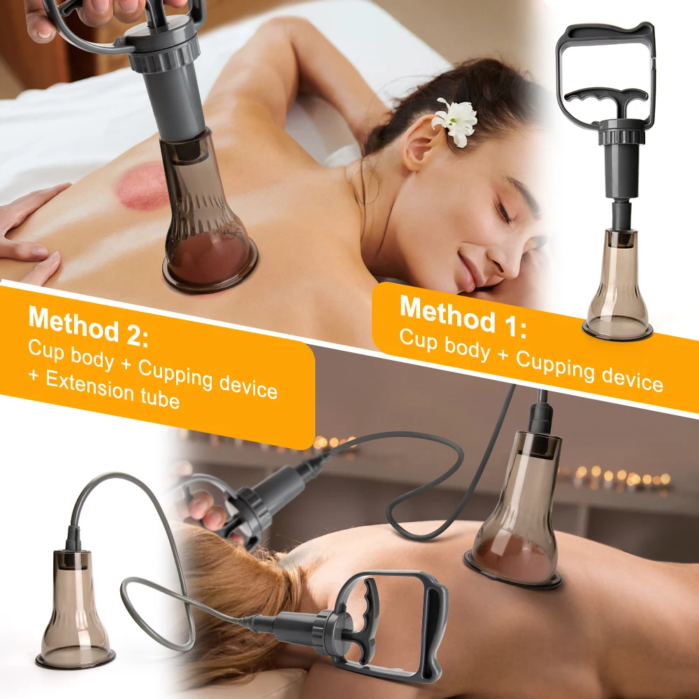 Gua Sha Vacuum Massage Jars Suction Cups Vacuum Cupping Glasses Anti Cellulite Fat Burner Cupping Therapy Set Ventosas Slimming