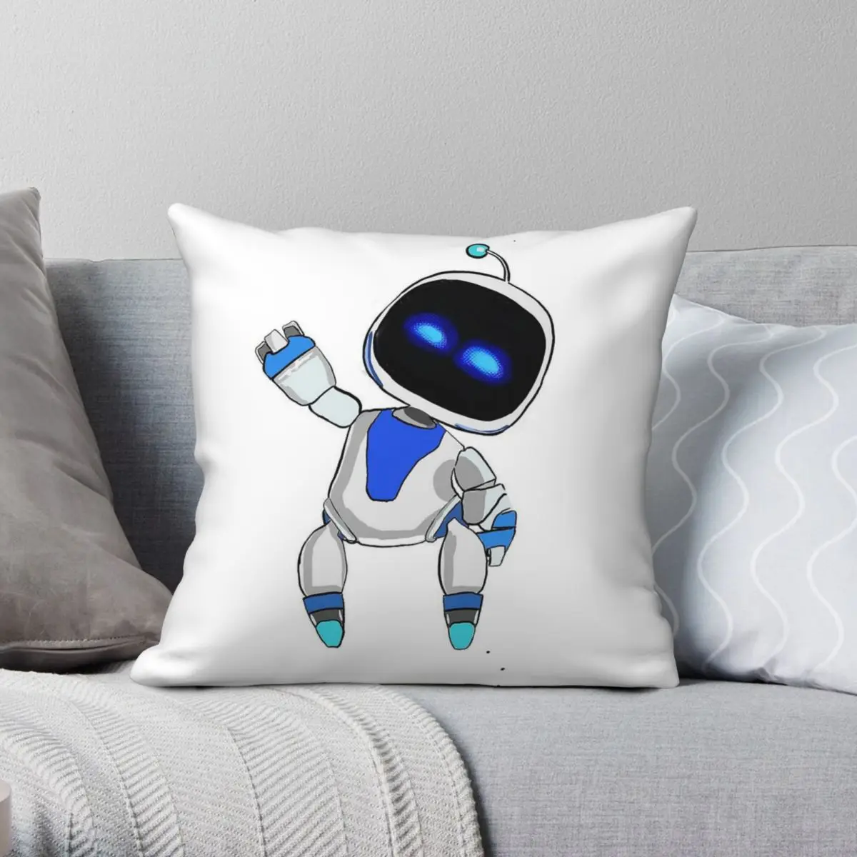 Astro Bot Rescue Mission Square Pillowcase Polyester Linen Velvet Printed Zip Decorative Pillow Case Sofa Cushion Cover