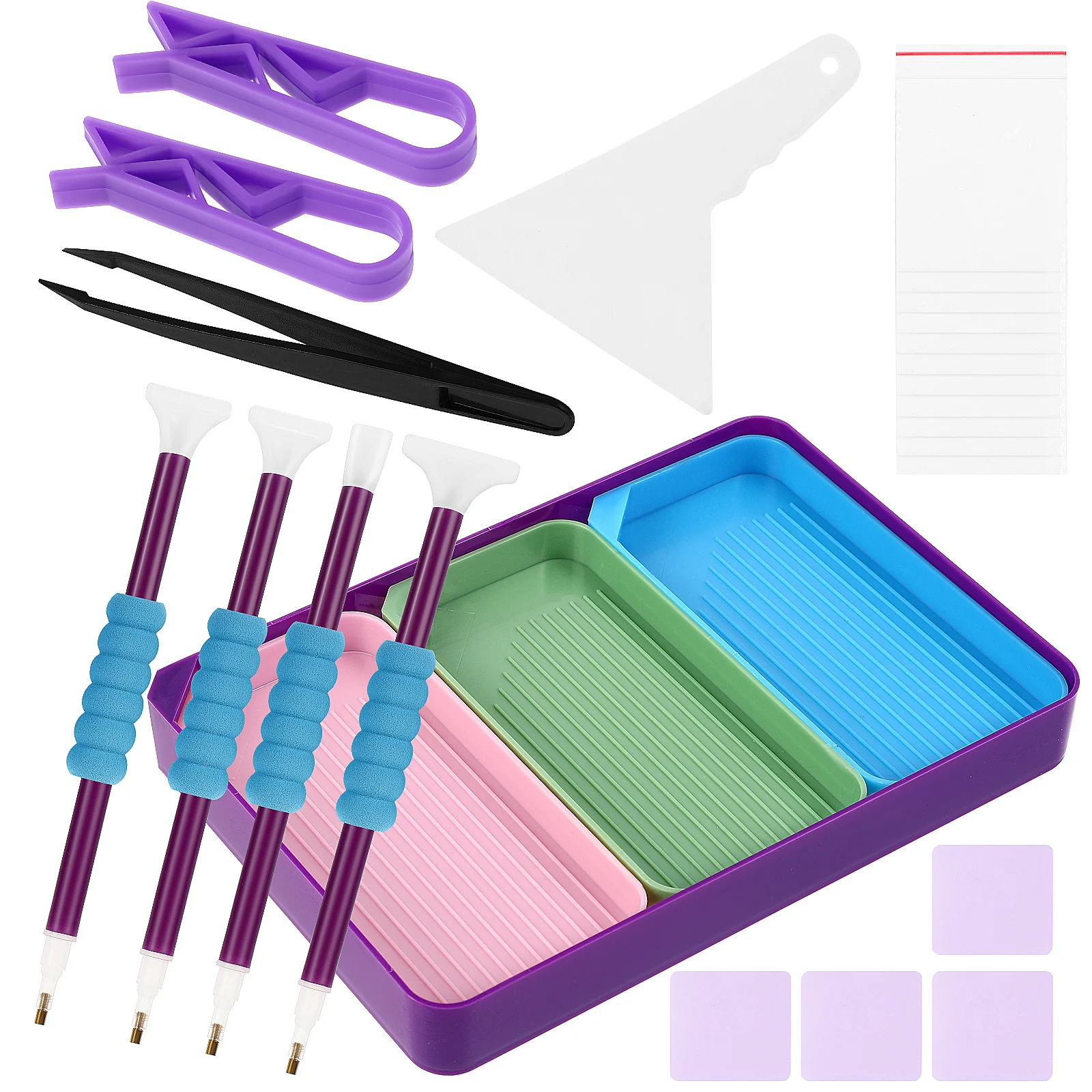 

1Set Diamond Dotting Pens Bead Sorting Tray Rhinestone Plates Diamond Storage Holder Craft Supplies for DIY Artwork
