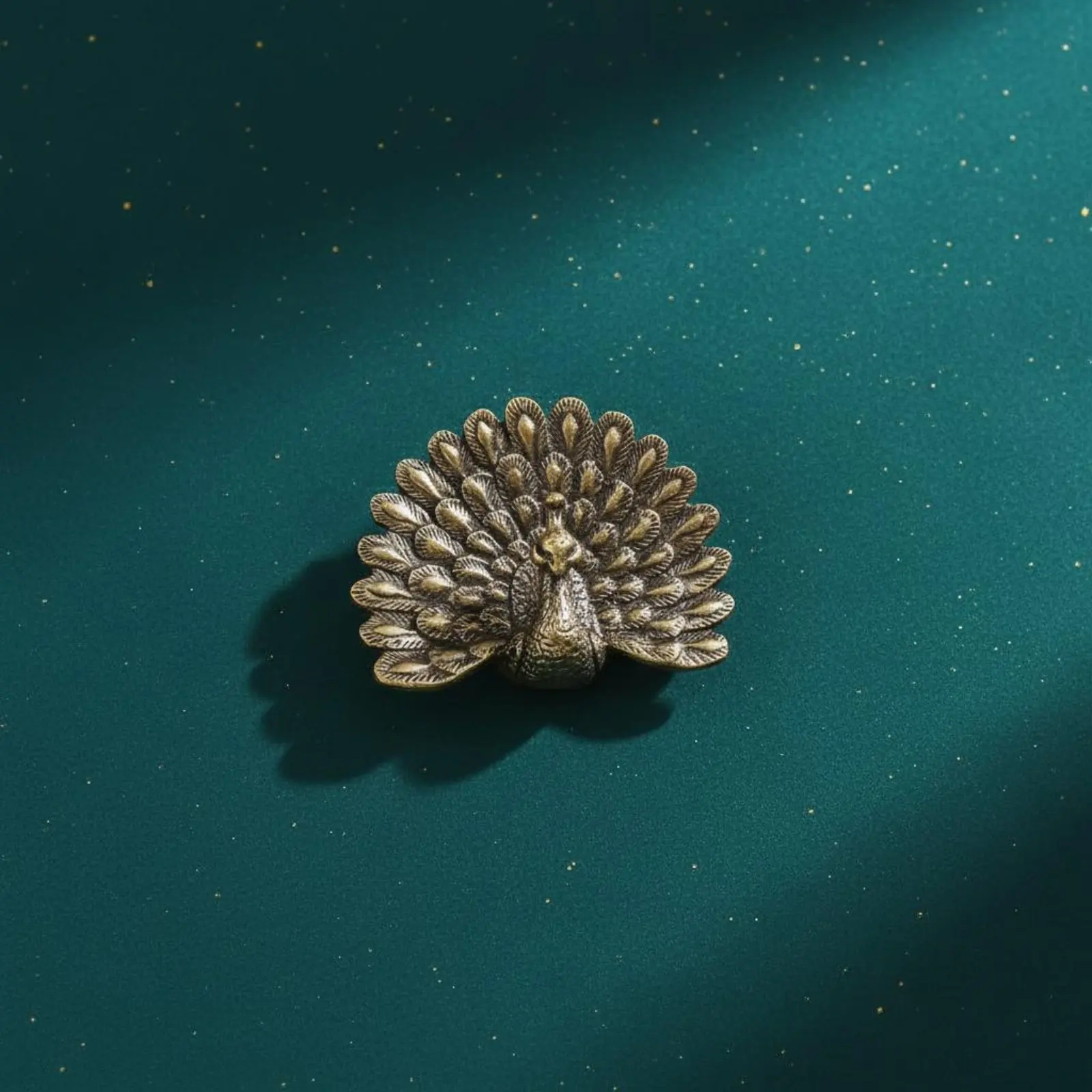 Pure Brass Peacock Figurine Detailed Design Brass Peacock Figurine Vintage Creature Figurine Handmade for Office, Shelf