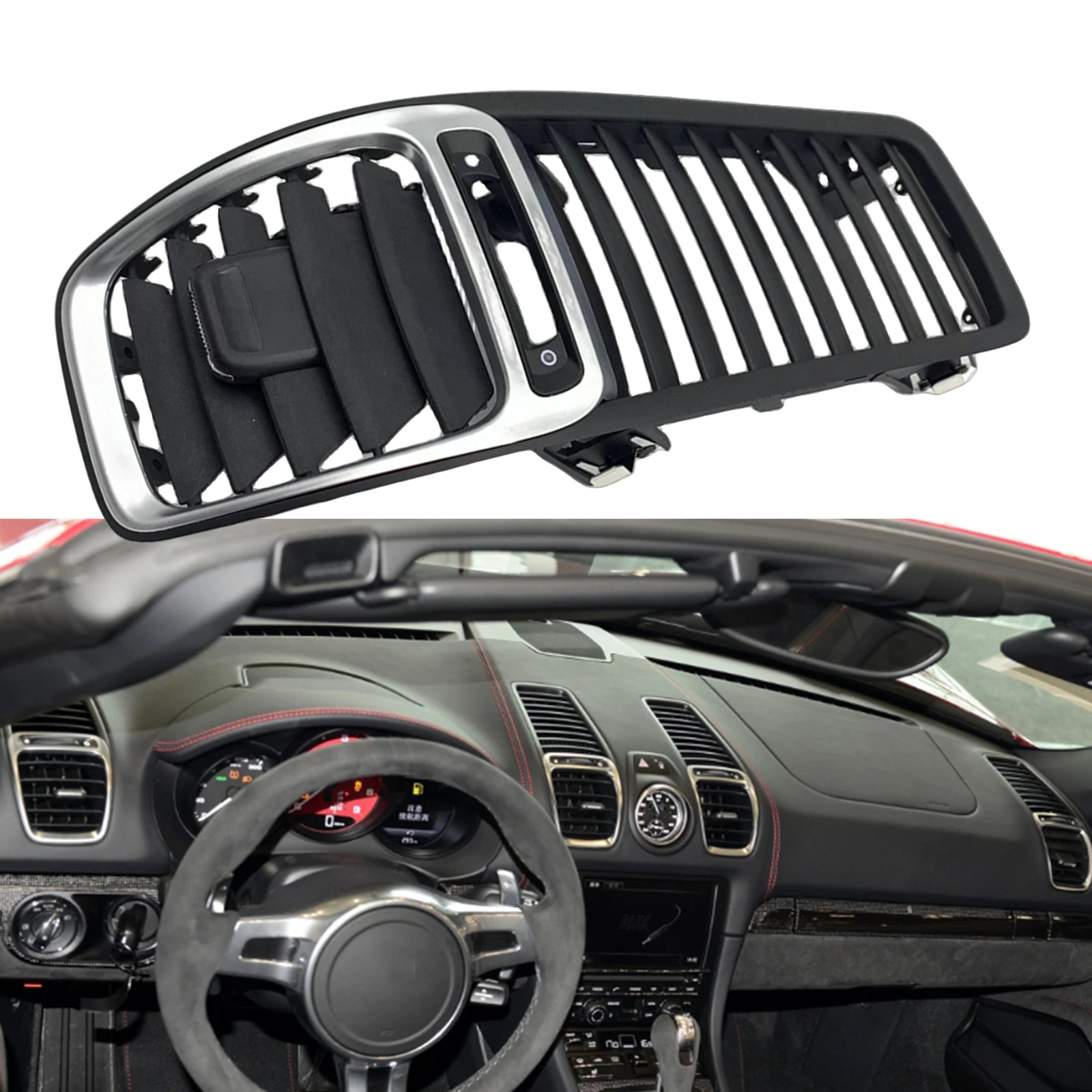 For Porsche Boxster Cayman 981 2012-2016 Front Dashboard Air Vent Outlet Grille Dash Panel A/C Conditioning Frame Grill Cover