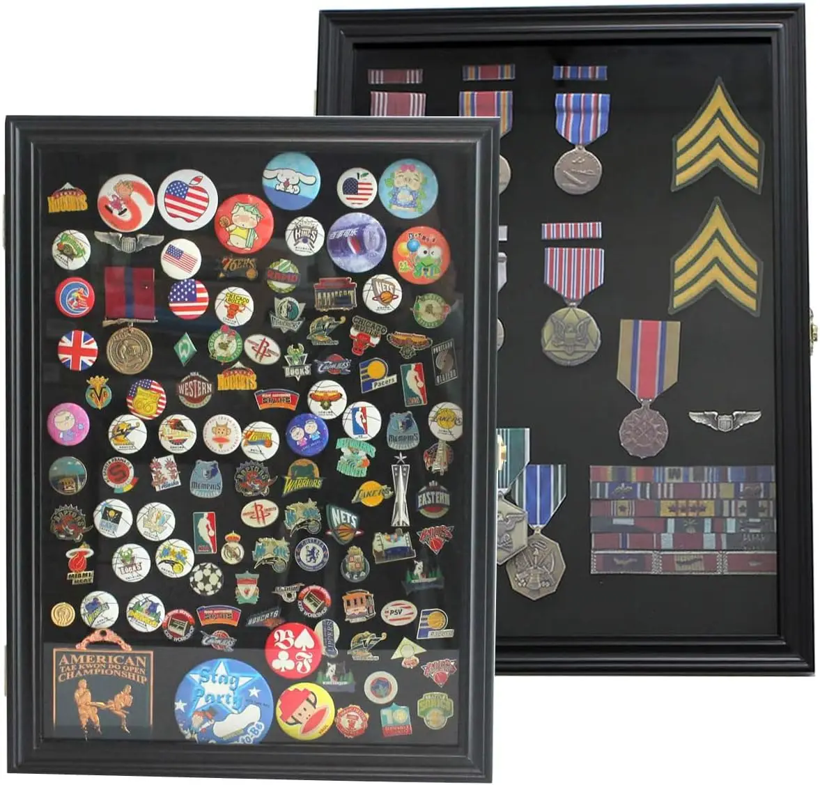 

Large 19x14 Pin Display Case with UV Protection for Medals, Jewelry, and Memorabilia in Black Finish