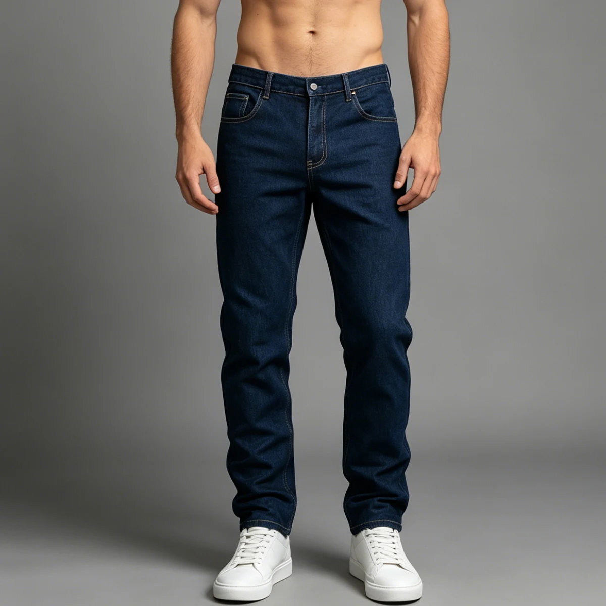 Men's Spring and Autumn Solid  - Men'S Fashion Jeans 评论和价格