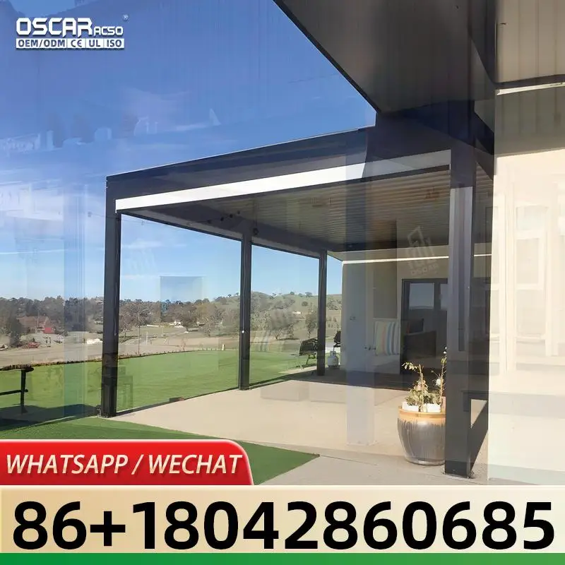 Motorized Aluminum Double Roof Canopy Pavilion South Africa Outdoor 3x4 6x4 Retractable Shade Structure Garden Patio Backyard pe view 3