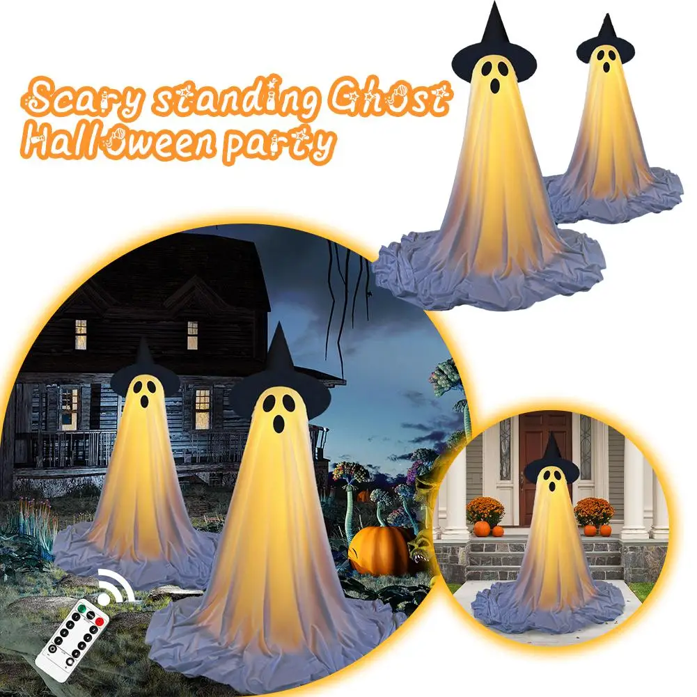 Ghost Spooky Halloween Decor Luminous Ghost Decoration Horror Props Garden Yard Decoration Halloween Horror Decoration