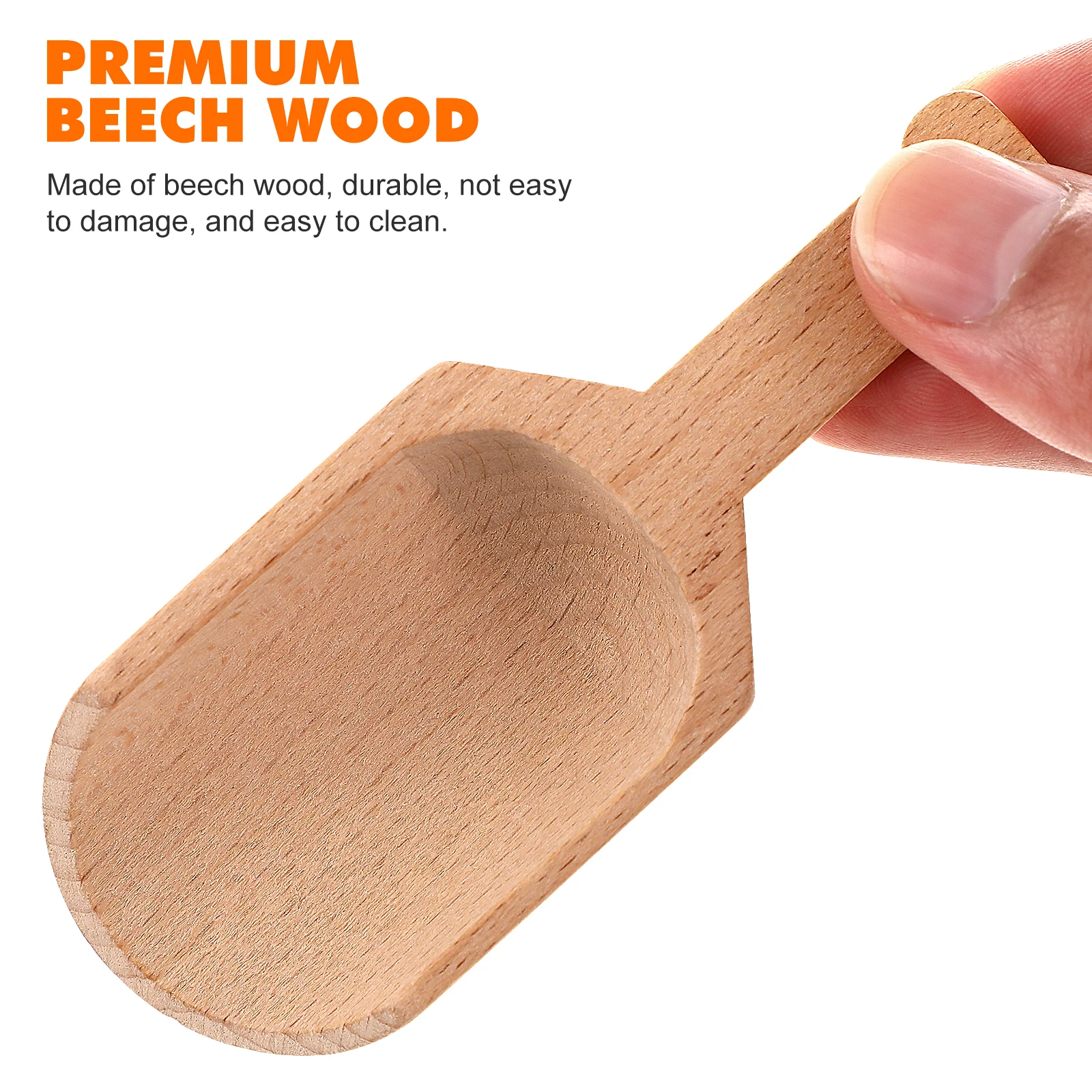 

2 Pcs Natural Beech Wood Spoons Kitchen Accessories Practical Wooden Scoops For Bath Salts Sugar Spices
