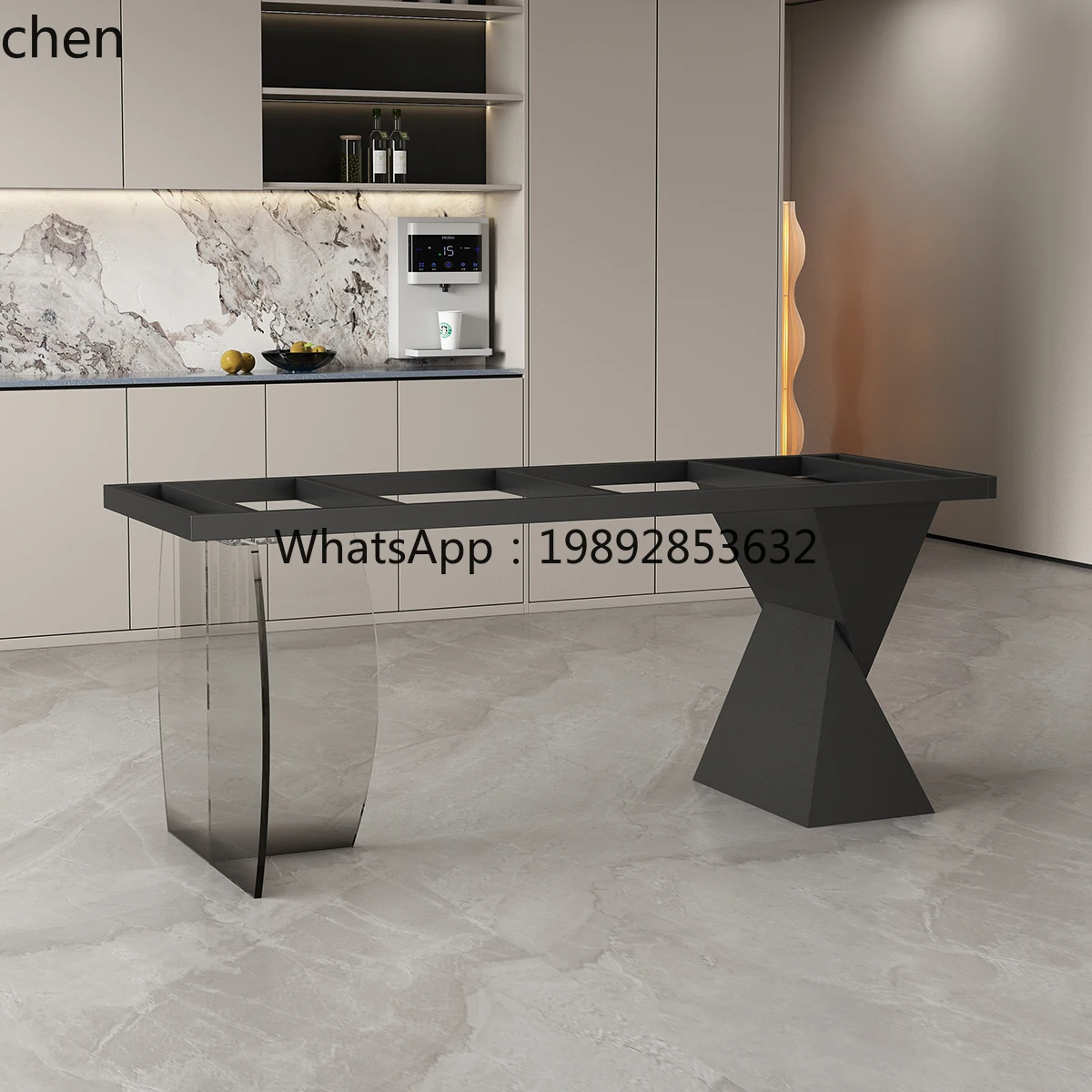 HH  table leg bracket rock slab dining table meeting desk tripod table