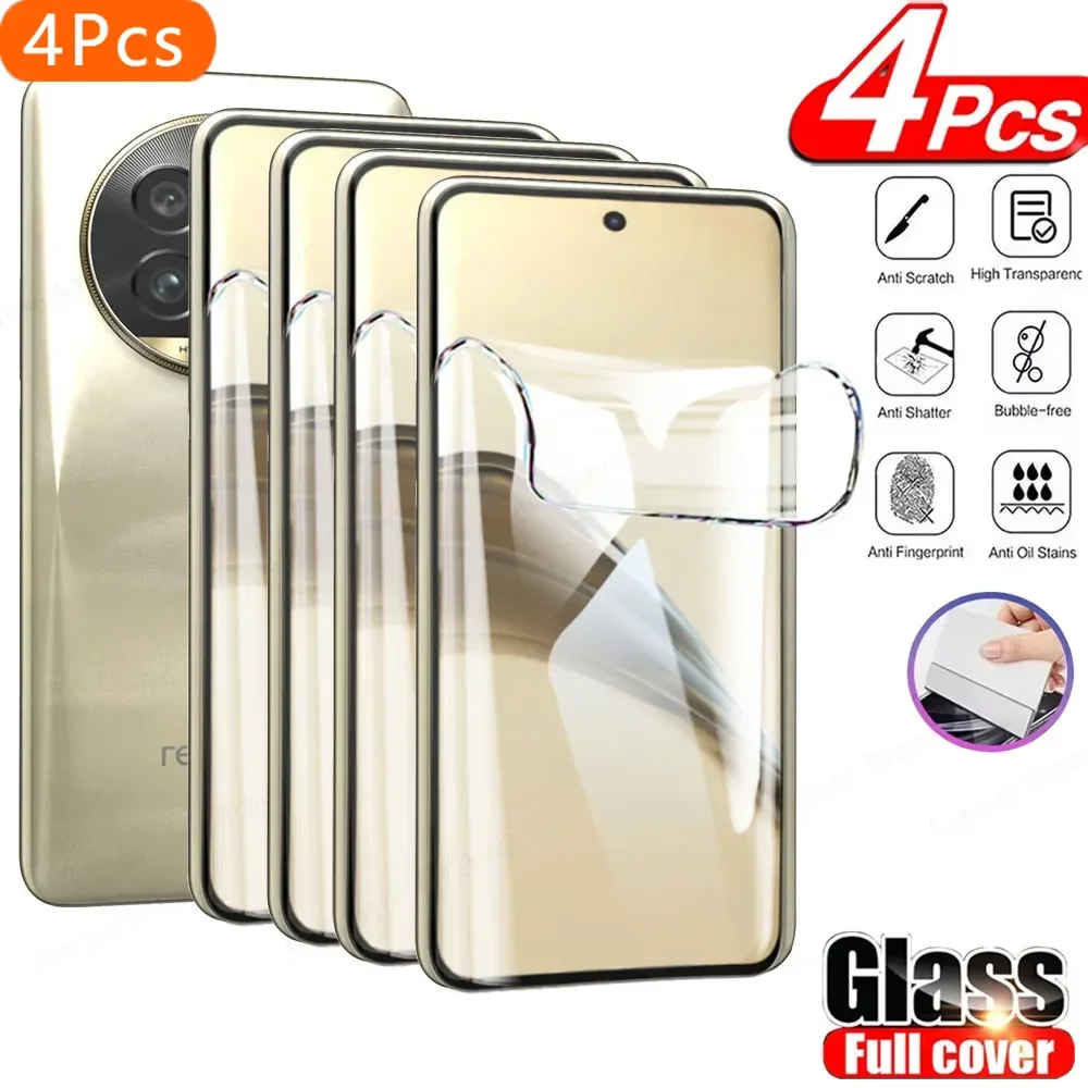 

4Pcs Hydrogel Film For Realme 13 Pro Plus 12 11 10 9 Screen Protector For Realme 13 4G 8i 6 7 8 13 12+ 12X Pro Plus Cover Film ﻿