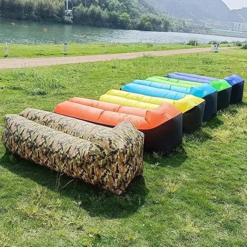 230*70cm Fast Inflatable Air Sofa Bed Trend Outdoor Beach Lazy Bag Sofa, Good Quality Inflatable Air Bag Sleeping Bag For Picnic