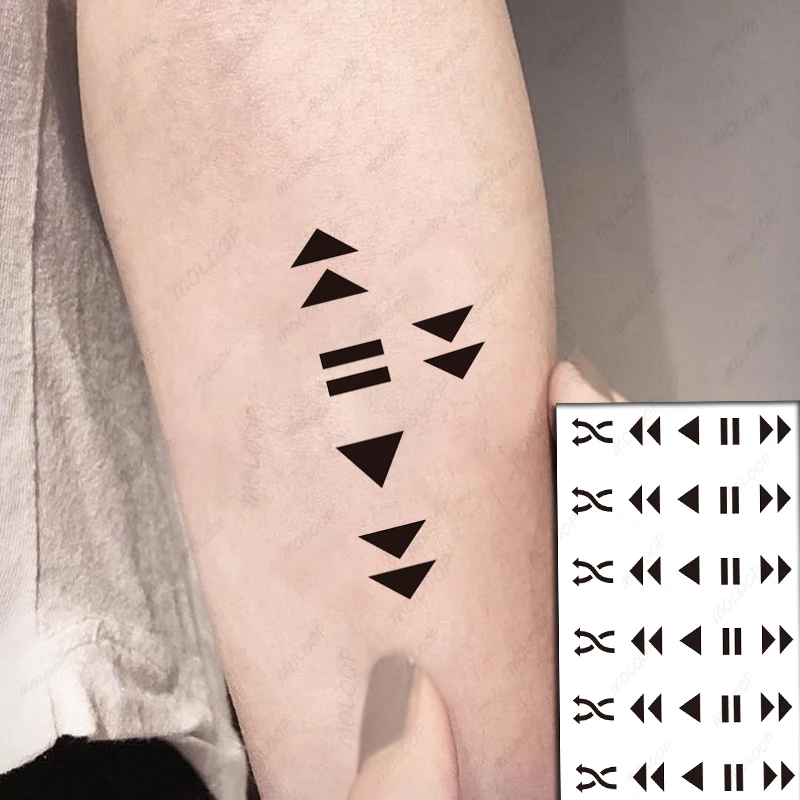 

Black Arrow Tattoo Sticker Direction Sign Straight Line Waterproof Temporary Body Art Fake Flash Tattoo for Man Woman Kids