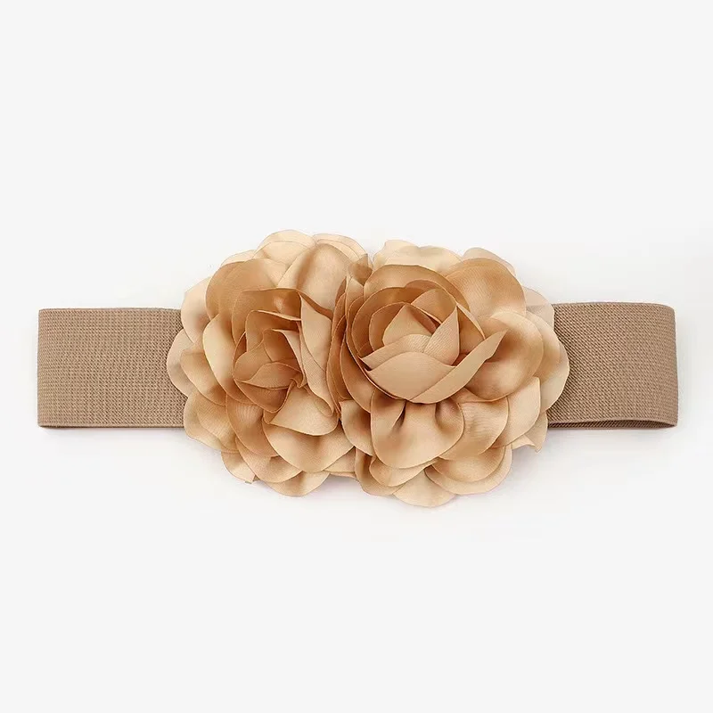 2-Petal Red Floral Design Women\'s Fashion Waist Belt