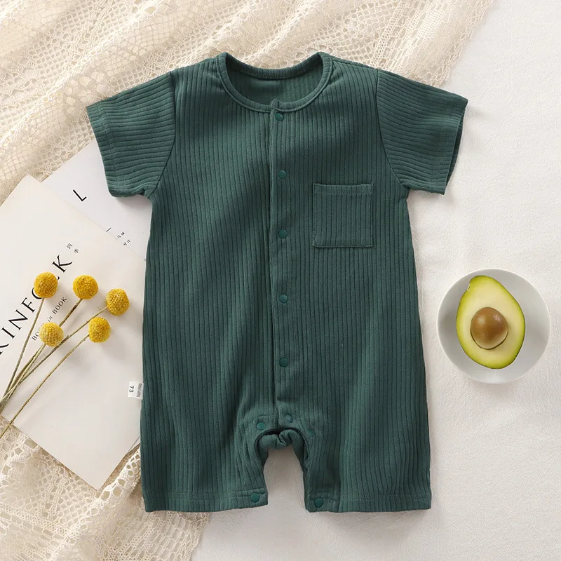 Newborn Baby Short Sleeve Romper for Twins Boys Girls Cotton Summer Bodysuits Toddler One-pieces 0 To 24 Months Clothes 2023